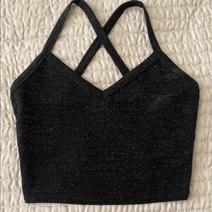 Forever 21 Black Sparkle Crop Top